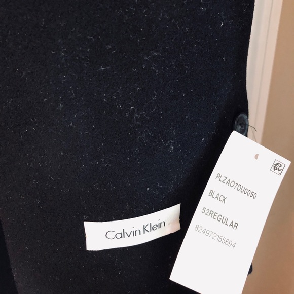 NWT Men’s Calvin Klein Dress Coat Black 52R WOW! - Picture 3 of 8